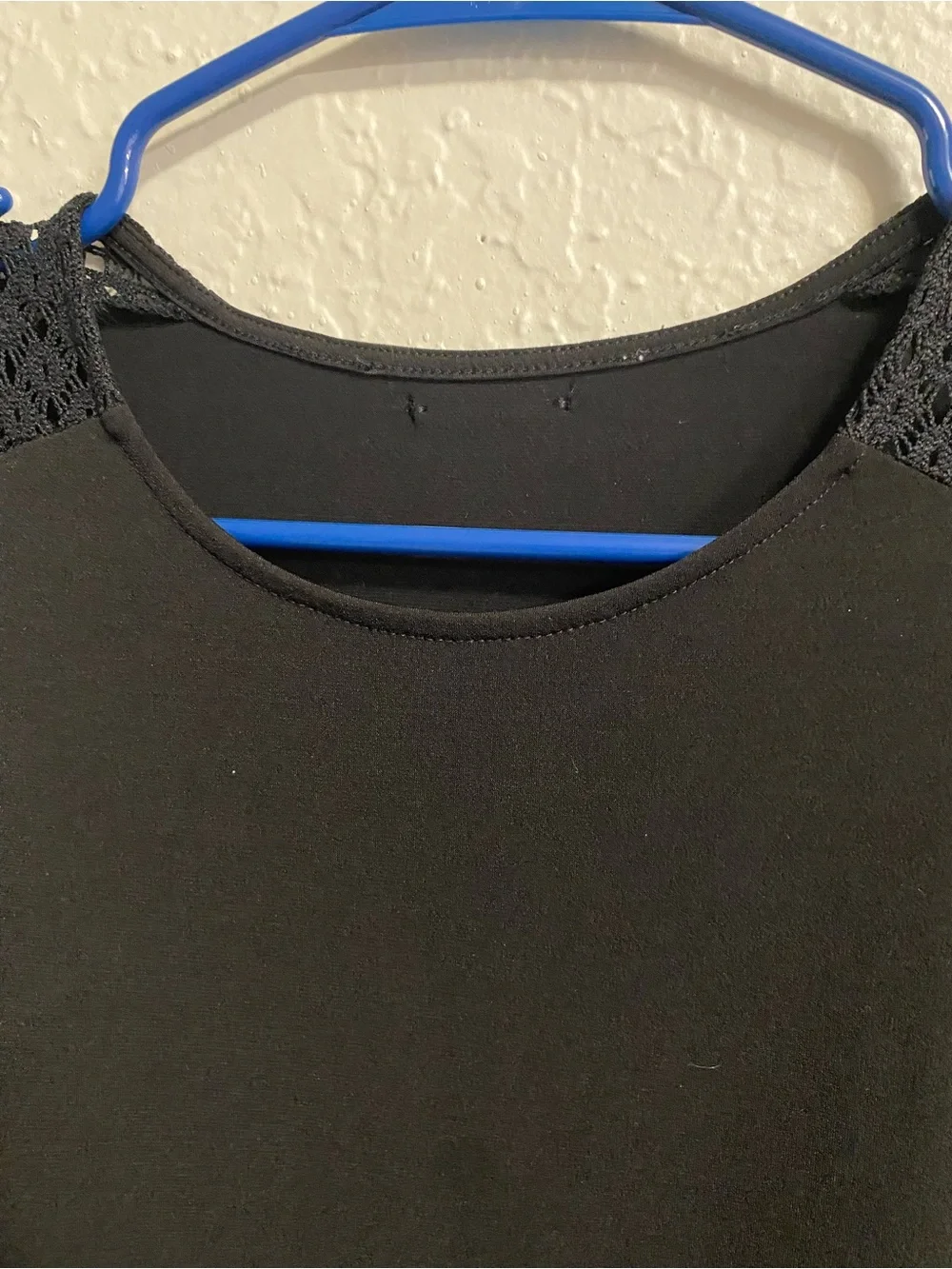 Michael Kors Black Mini Dress with Lace-Detail Sleeves, missing inside label